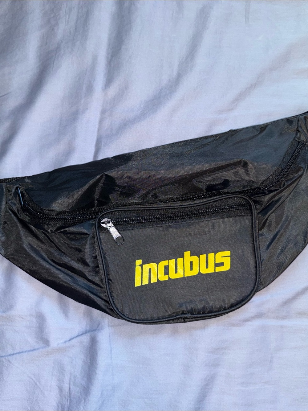 Incubus Black Nylon Waist Bag w/ Yellow Logo